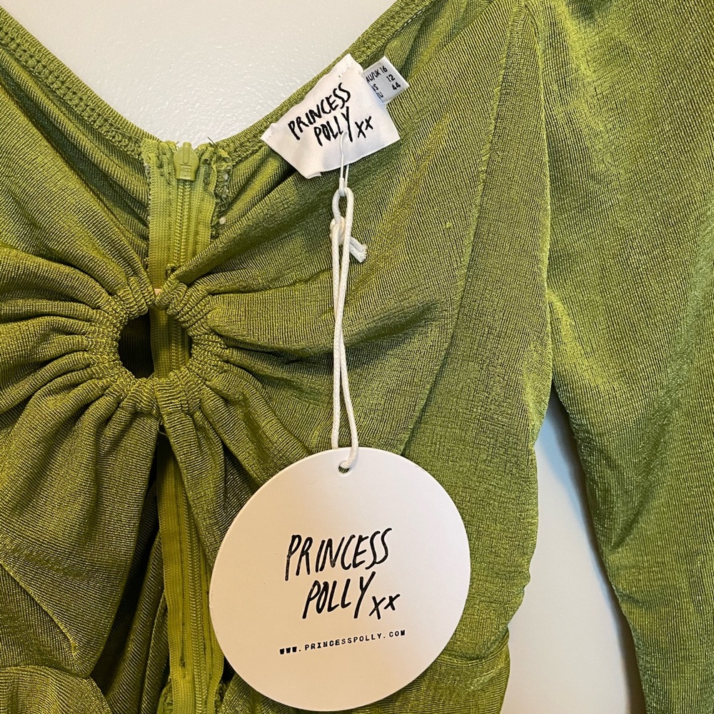 Princess Polly Olive Green Loriella Long Sleeve Romper - Picture 7 of 10